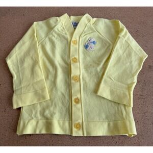 Peti Togs Cardigan Jacket Yellow 0-18 Months Embroidered Bear Nylon